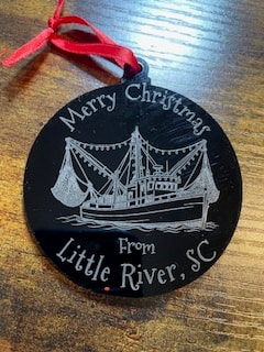 Merry Christmas From Little River, SC — Shrimp Boat Ornament
