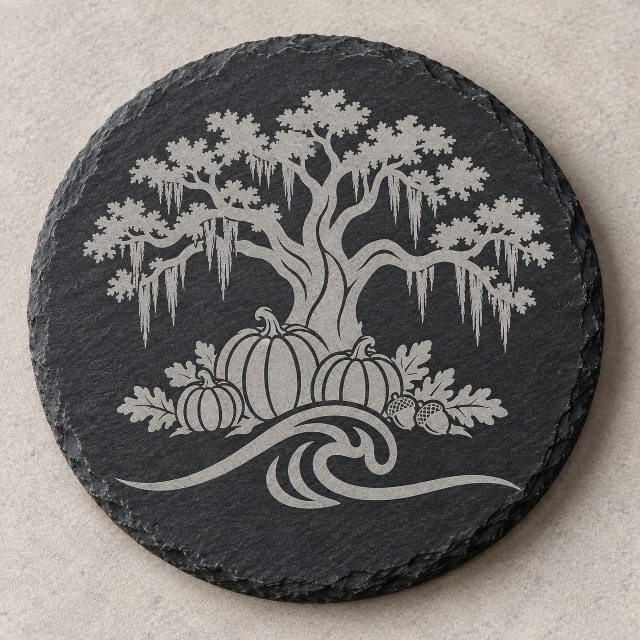 Fall Oak & Pumpkins Coaster