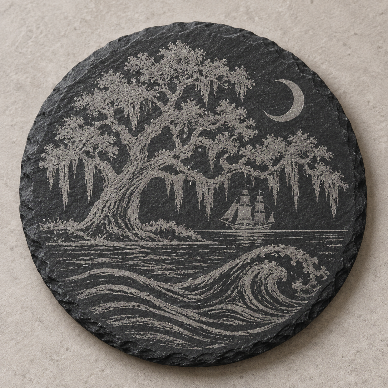 Haunted Oak & Ship Coaster